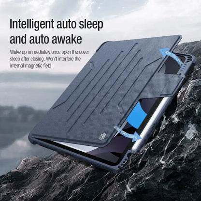 Nillkin Armor Bumper Slide Camera Magnetic Flip Leather Case for iPad Pro 2020 2021 2022 Air 4 5 10.2 10.9 11 12.9 Lens Cover