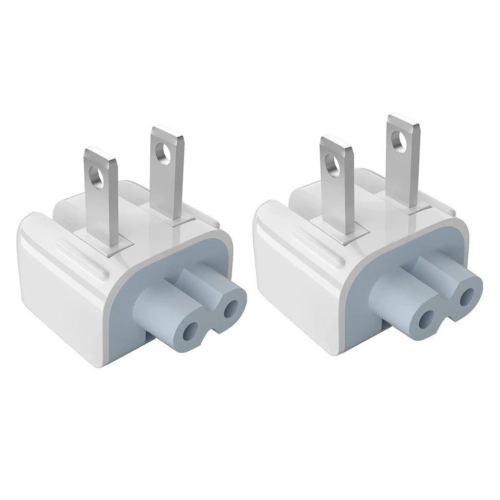 Mac Duckhead AC Power Adapter Wall Folding Plug US Charger Adapter Standard Plugs Converter Duck Head Replace for A-pple MacBook/Mac iBook/iPhone/Ipad/iPod etc (2 Packs)