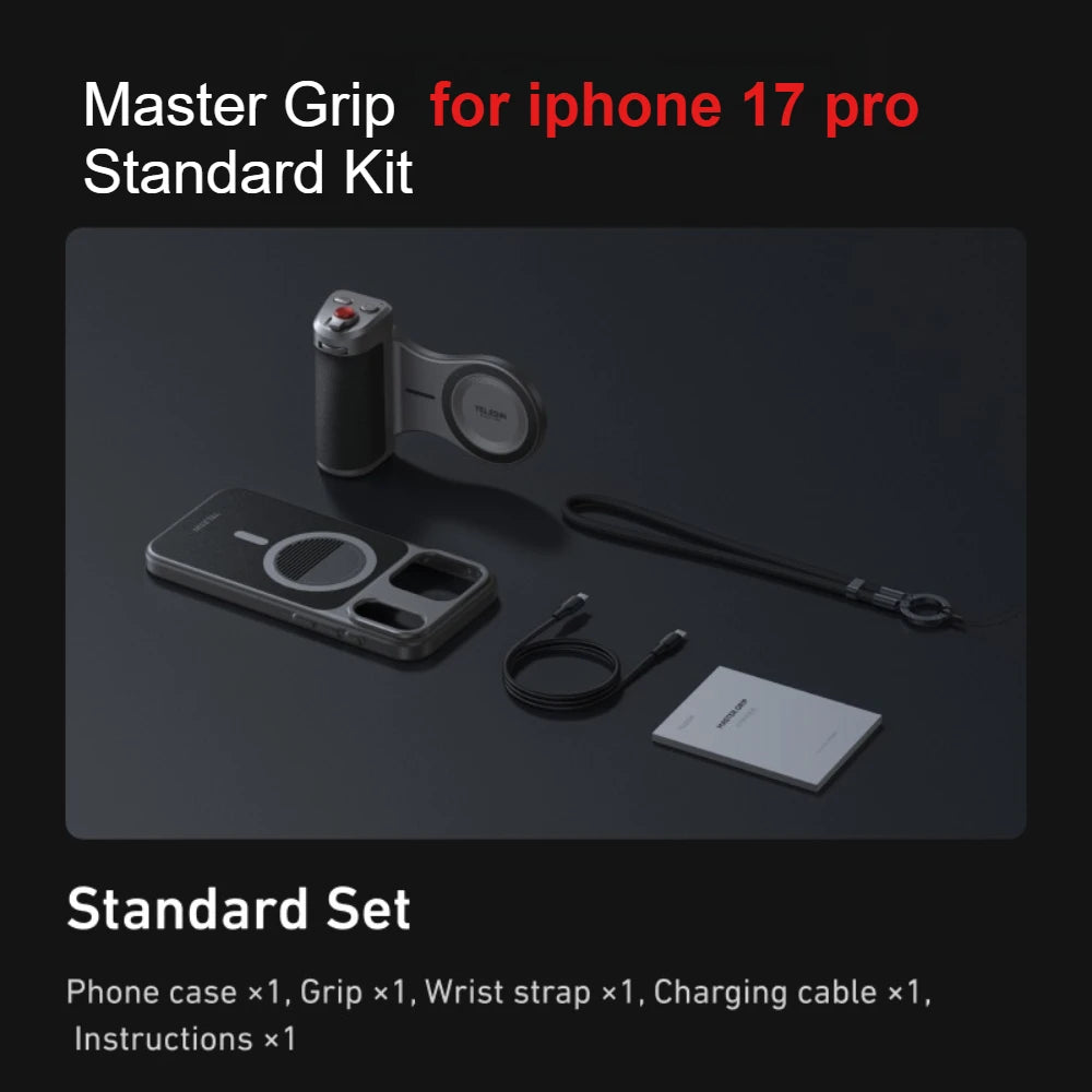 TELESIN Master Phone Camera Grip for IPhone17 Pro / Pro Max  with Remote Shutter Handheld Mount Handheld Photography Accessories