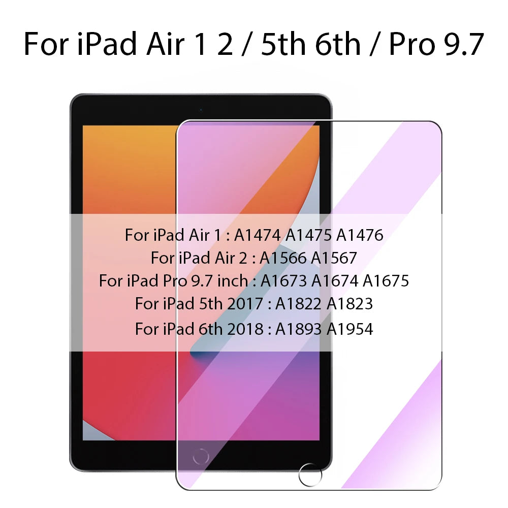 Tempered Glass For Ipad Pro 13 11th M4 12.9 A16 10 9 10th 9th Gen Screen Protector Air 11 5 4 M2 M3 Mini 6 7 A17 Blue Light Film