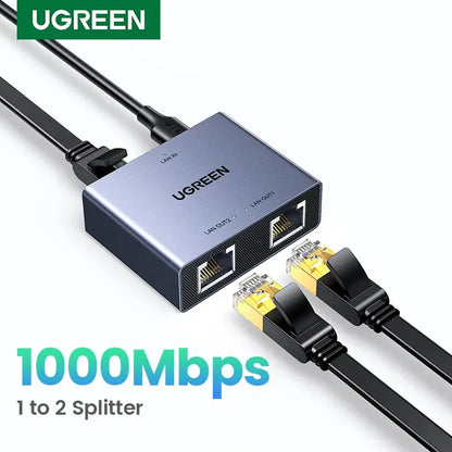 UGREEN 1000Mbps RJ45 Splitter 1 to 2 Ethernet Adapter