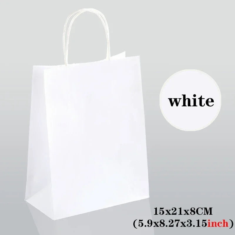 10/30/50pcs Holiday Party Gift Bag with Handle Jewelry Shopping Bag Christmas Valentine's Day Marriage Gift Colored Paper Bag