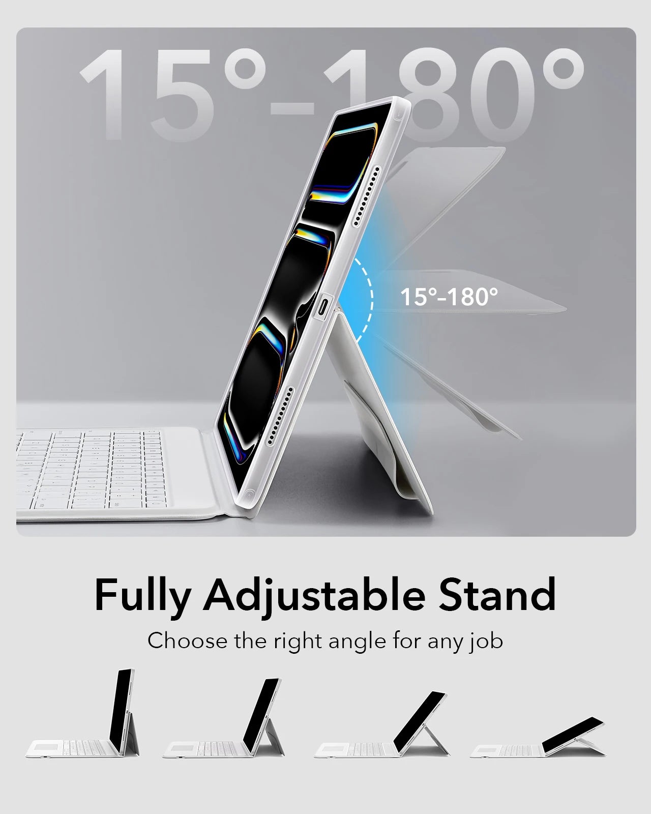 ESR Ascend for iPad 12.9  (2022/2021/2020/2018) Keyboard Case with Trackpad Magnetic  Fully Adjustable Portrait/Landscape Stand