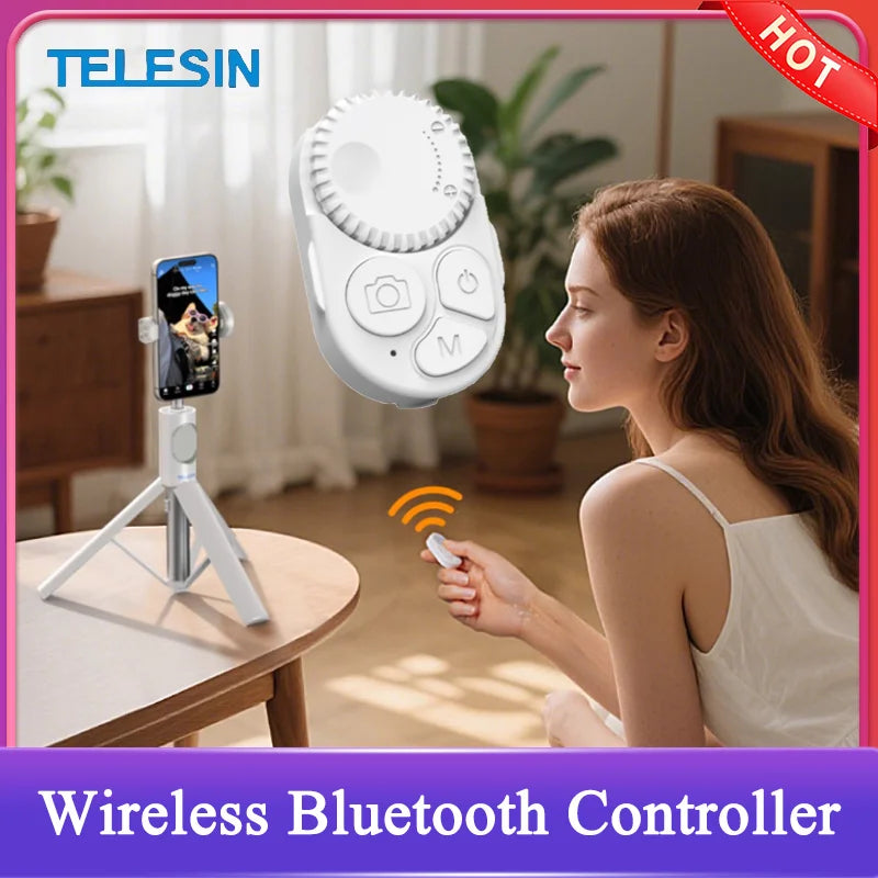 TELESIN Wireless Remote Control Mobile Phone Zoom Bluetooth Controller For IOS/Android/Harmony OS Music Video Remote Control