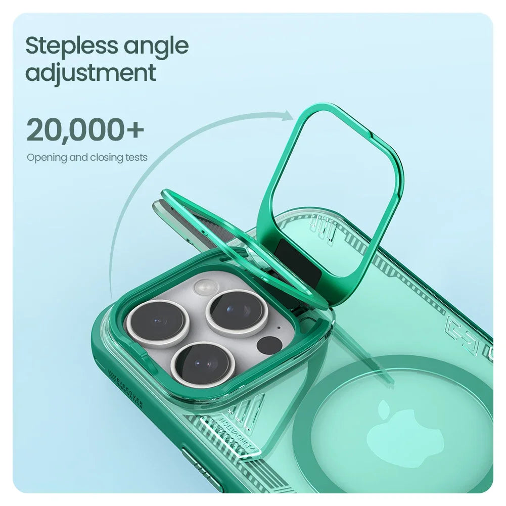 Magsafe Case For iPhone 16 Pro Max Nillkin Iceblade Prop Eco-friendly Shockproof Back Cover With Lens Stand For iPhone 16/16 Pro