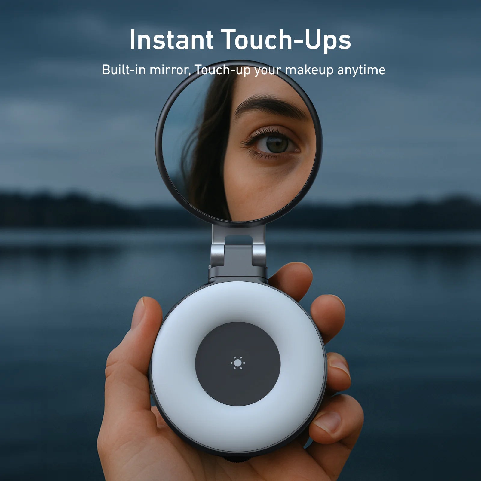 TELESIN Magnetic Fill Light Mini Selfie Ring Fill Lamp 3 Modes with Mirror Light for iPhone 17 16 15 14 Samsung VIVO HUAWEI MI