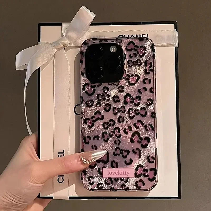 Pink Leopard Print Phone Case for iPhone – Tinfoil Design