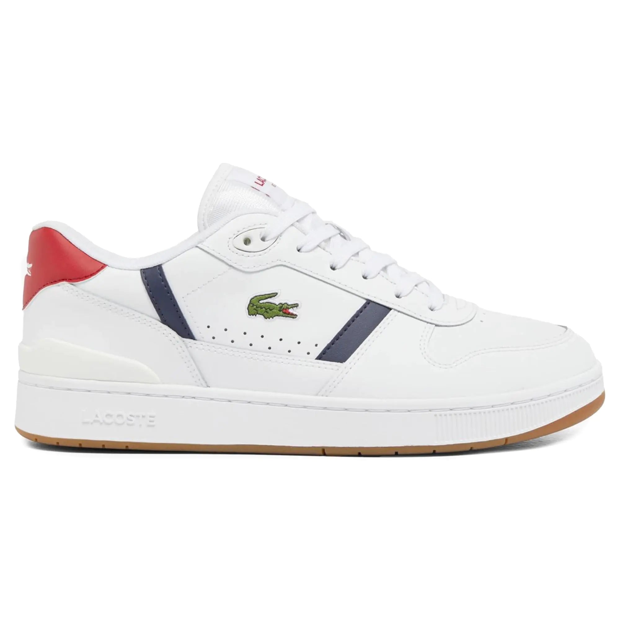 Lacoste Mens T-Clip Set Sneaker WHT/NVY/RED 10.5