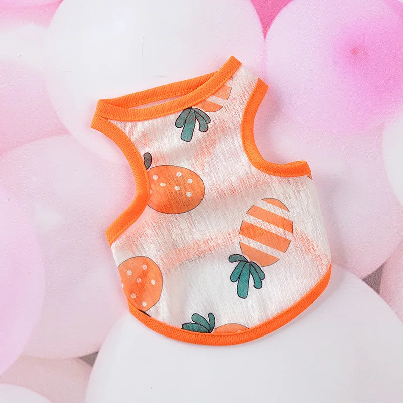 Sun Protection Clothing for Cats Summer Pet Vest Ultra-thin Breathable Cute Print Kitten Puppy Rabbit Clothes Pajamas ropa gato