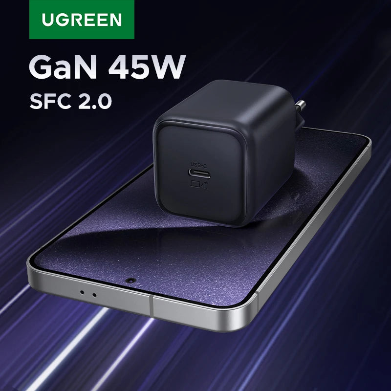 UGREEN 45W GaN Charger PD3.0 Fast Charger PPS QC3.0 Quick Charge For Samsung S25 S24 Ultra iPhone 16 15 14 Pro Max iPad Tablet
