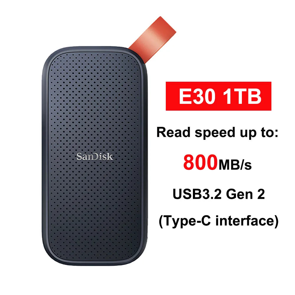 SanDisk SSD E30 E61 E81 Extreme PRO 4TB 2TB 1TB USB 3.2 Gen 2 Type-A/C Portable External Solid State Drive NVME Hard Disk