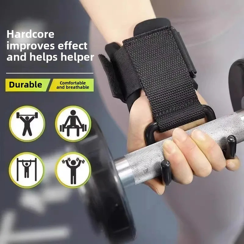 With Anti-lumbar Hook Auxiliary Fitness Bracer Pull-up Assist Gloves Pull Hanging Horizontal Bar Hard Off Hand Hook Grip