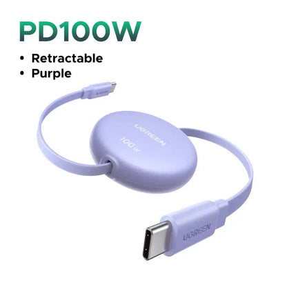 UGREEN USB-C Retractable Cable 100W PD Fast Charging