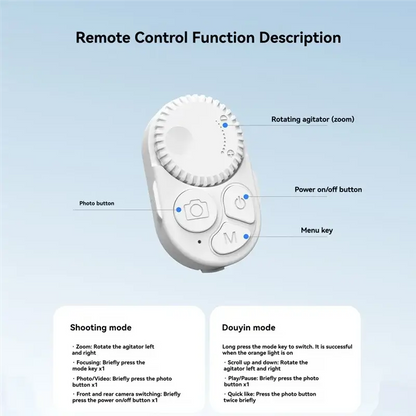 TELESIN Wireless Remote Control Mobile Phone Zoom Bluetooth Controller For IOS/Android/Harmony OS Music Video Remote Control