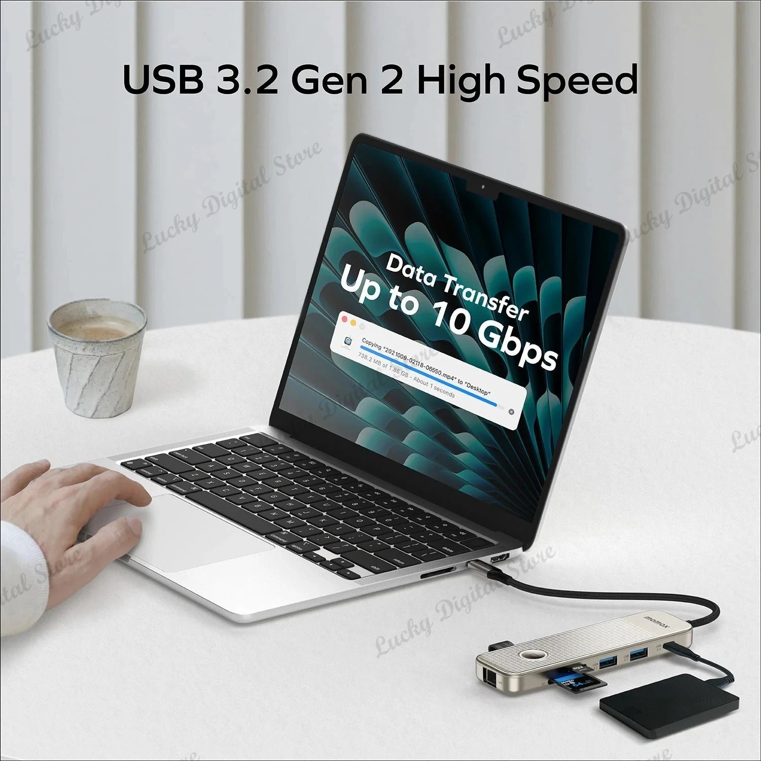 Momax 9 in 1 USB-C Hub Fast 10Gbps USB 3.2 Display Hub 100W Max PD-in for MacBook Pro iPad iPhone 15 Surface Pro Dell and More