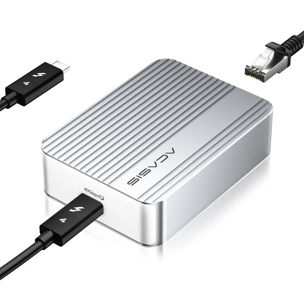 Acasis 10Gbps USB-C Ethernet Adapter Network Card Thunderbolt 5/4/3 Compatible/RJ45 High-Speed Data Transfer for Mac mini m4 Nas