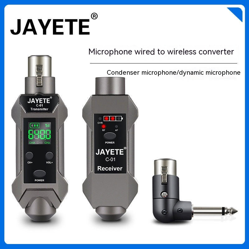Coil Mic Converter Corded Mic to Wireless Transmitter Receiver