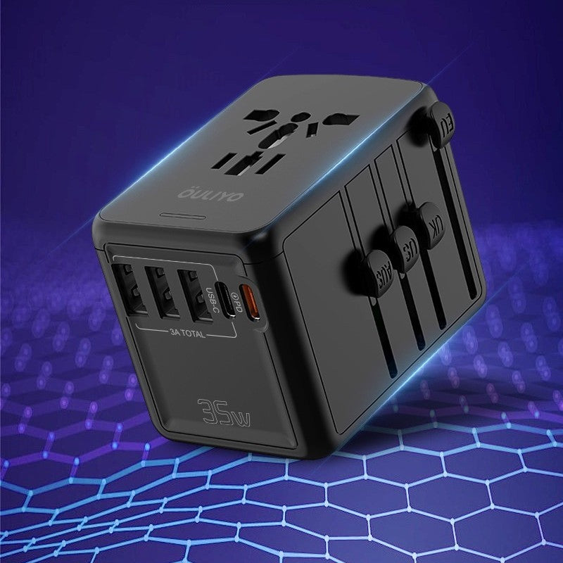 Global Multi-Region Power Adapter Twin Outlet Converter
