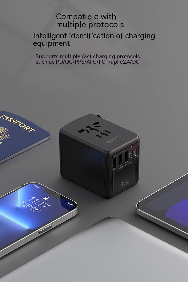 Global Multi-Region Power Adapter Twin Outlet Converter