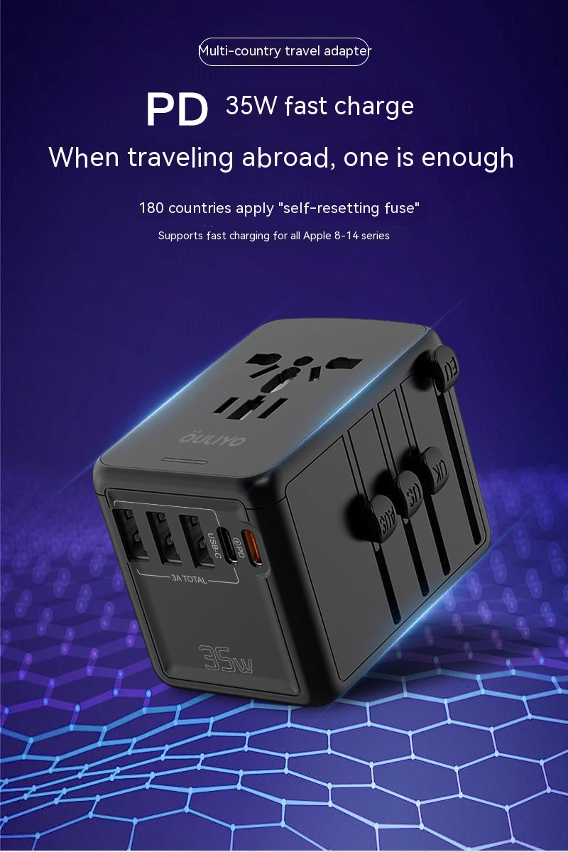 Global Multi-Region Power Adapter Twin Outlet Converter