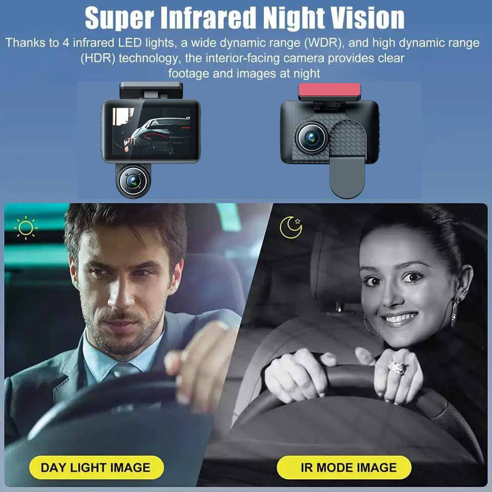 4 Inch Car Camera Full HD 1080P Night Vision