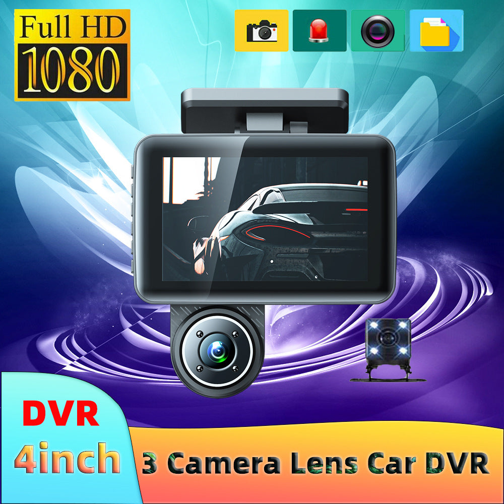 4 Inch Car Camera Full HD 1080P Night Vision