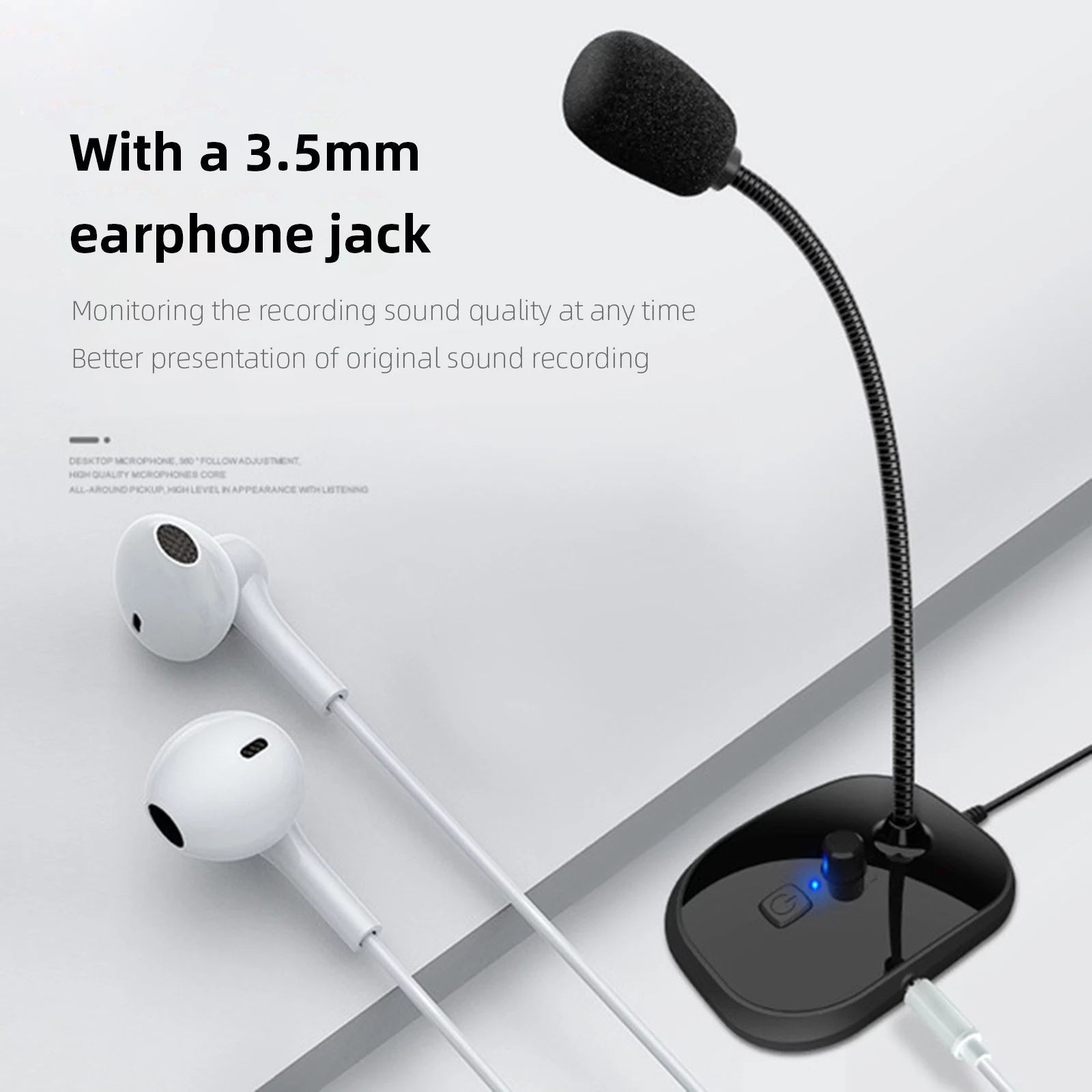 Flexible PC Mic USB Audio Adapter Display