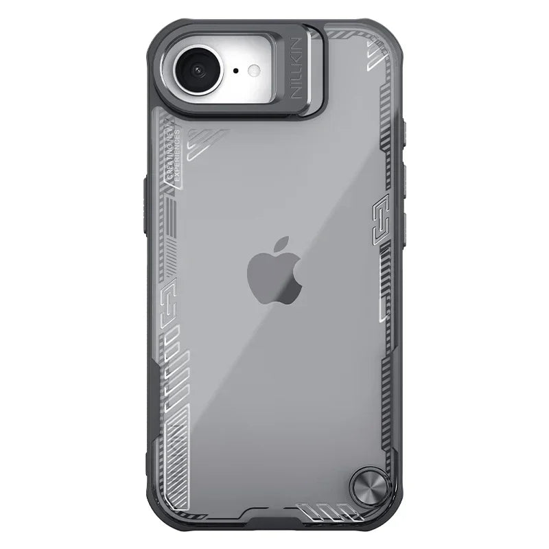 NILLKIN for iPhone 16e Case iceblade Prop Lens Ultra-Thin clear transparent Camera Hollow Stand Protect Cover