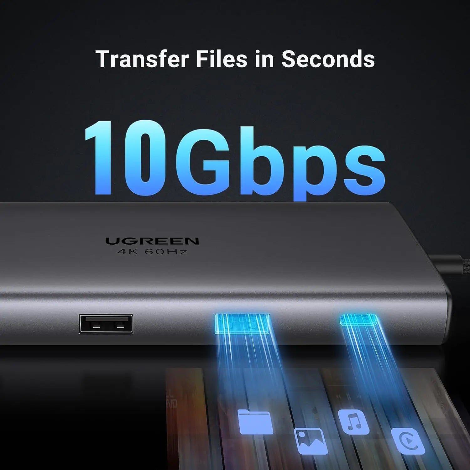 UGREEN Revodok Pro 109 USB C Hub 9 in 1 10Gbps USB C 3.2 & USBA 3.2 4K-HDMI, 100W Power Delivery, SD/TF Card Reader