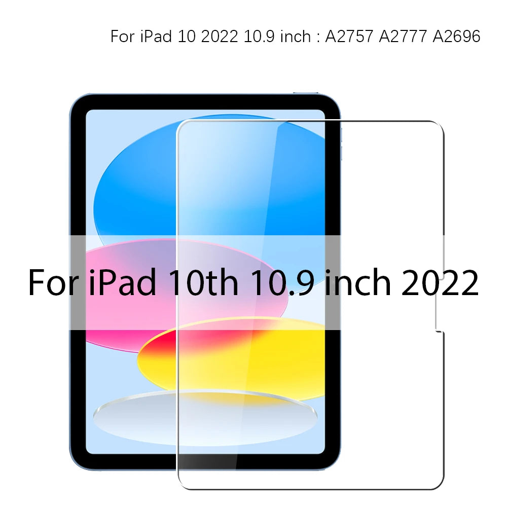 Tempered Glass Screen Protector For iPad Air 13 11 5 4 M3 M2 2025 A16 11th 10th Gen For iPad Pro 12.9 M4 9th 10.2 Mini 6 7 Film
