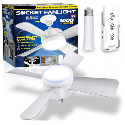 Socket Fan Light With Remote Adjustable Screw Mouth Intelligent Remote