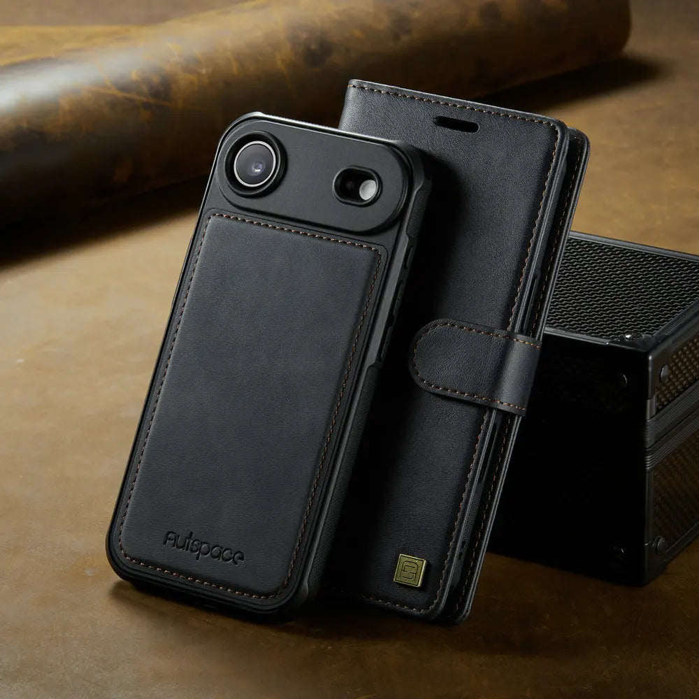 Protect your iPhone 17 Pro 5G with this 2-in-1 detachable leather wallet case. Magnetic cover, RFID slots & premium craftsmanship.