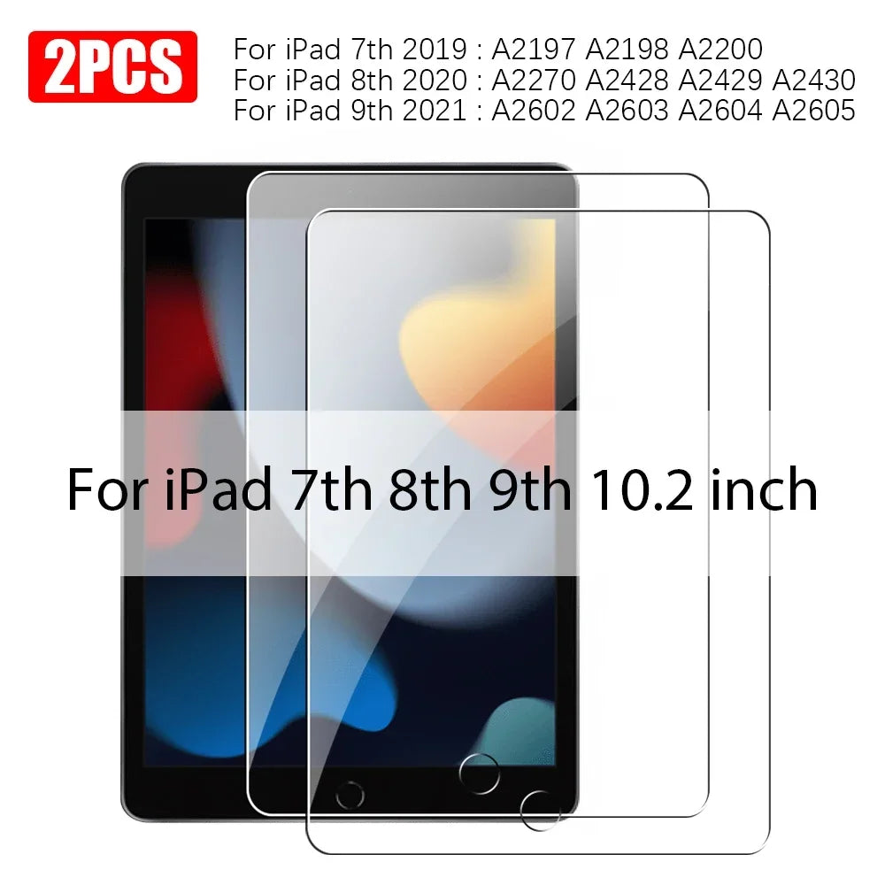 2PCS Tempered Glass Screen Protector For iPad A16 Air 13 11 5 4 M3 2025 Pro 12.9 12 9 M4 M2 10th 9th 7th Gen 10.2 Mini 6 7 Film