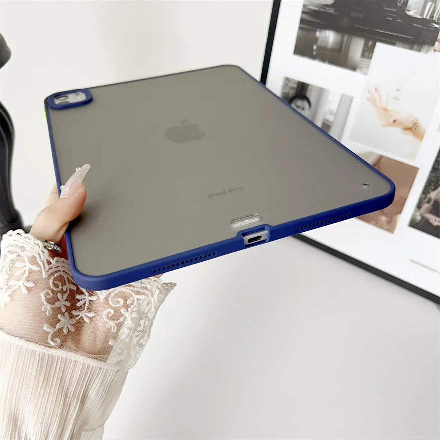 For iPad Pro 13 Case For iPad Pro 11 Tablet Case For iPad Air 13 Cover Transparent TPU Soft Back Cover Protective Shell+Gift