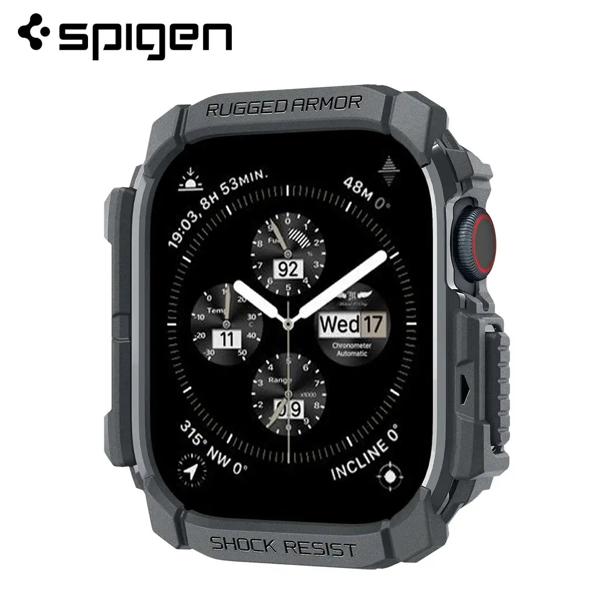 Spigen Rugged Armor Case for Apple Watch front view Techs Park