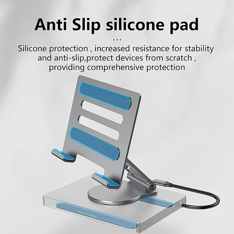 9-in-1 for IPad Pro USB C Hub Stand for M4/M2/Air 13/12.9/11", 4K HDMI, Ethernet, SD/TF Reader, 3xUSB 3.0, Foldable Dock