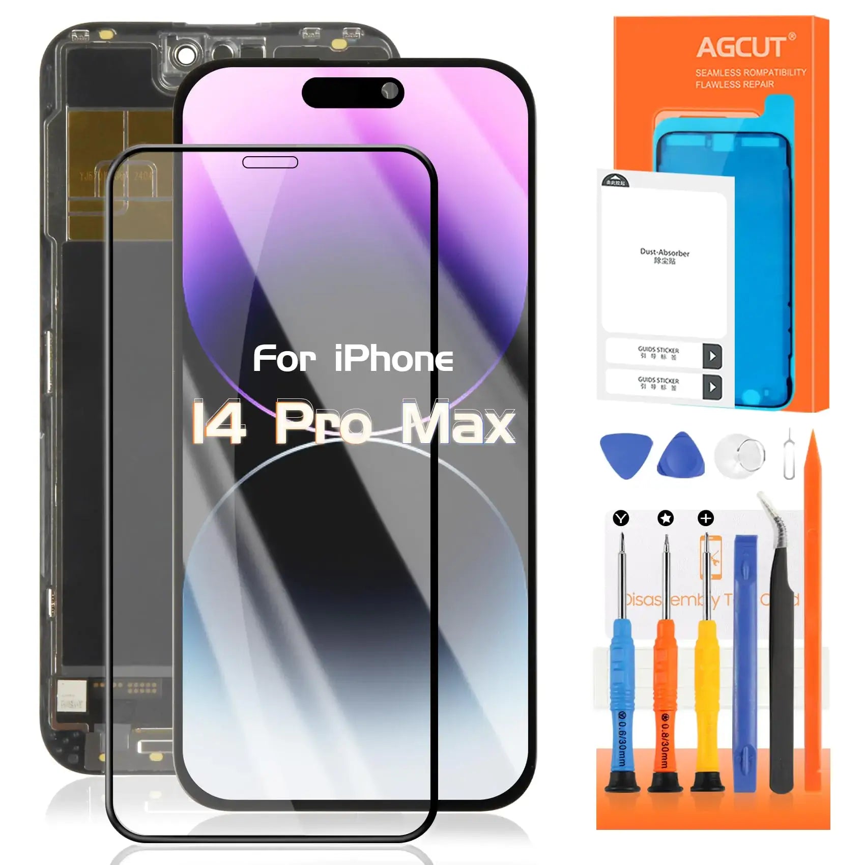 TFT for iPhone 14 Pro Max Screen Replacement for iPhone 14 Pro Max LCD Display A2894 A2651 A2893 A2895 LCD Digitizer Touch Screen Assembly Repair Part with Protective Film+Installation Video