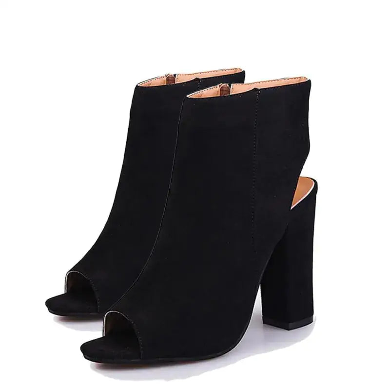 Trendy High Heel Peep Toe Ankle Boots for Women