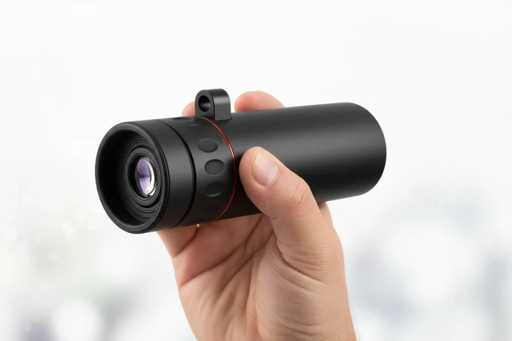 2000x25 monocular telescope front view with HD lens