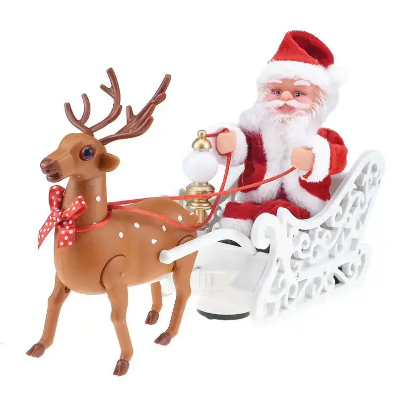 Santa Claus Climbing Toy - Festive Holiday Decor featuring Santa with reindeer on a sleigh for Christmas decorations.