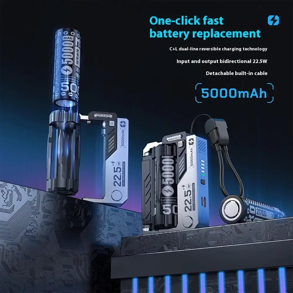 Cartridge Replacement Type-C Power Bank – Modular Fast Charging 