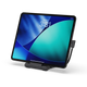 Satechi OntheGo Foldable Stand Hub holding a tablet, showcasing its travel-friendly design and versatility.