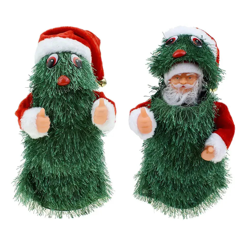 Santa Claus Climbing Toy - Festive Holiday Decor featuring cheerful green Santa figurines for Christmas decoration.