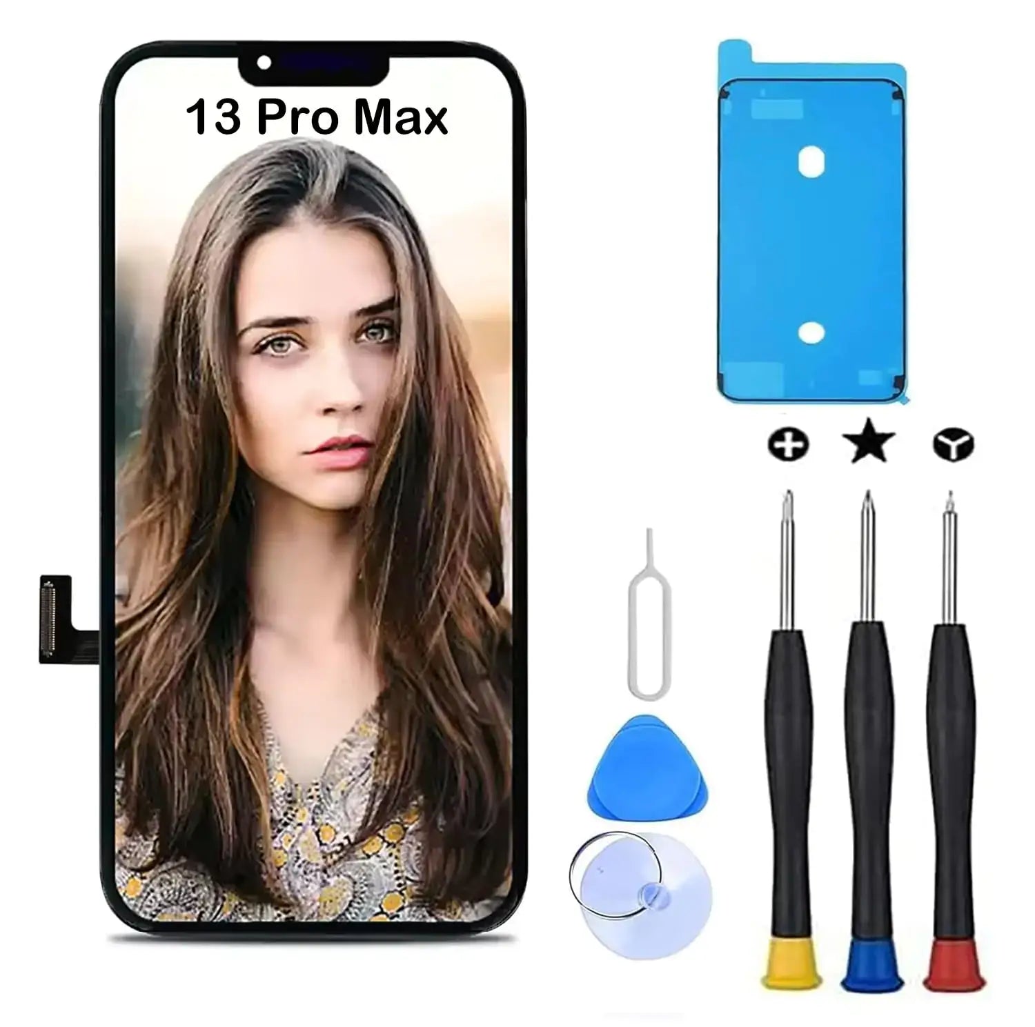 CLWHJ for iPhone 13 Pro Max Screen ReplacementiPhone 13 Pro max Display 3D Touch LCD Digitizer Screen Digitizer Touch Repair Part with Repair Tools Kit (6.7" iPhone 13 Pro Max Screens)