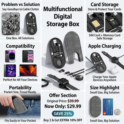 All-in-One Charge Card by Techs Park, showcasing compact storage and versatility for tech essentials.