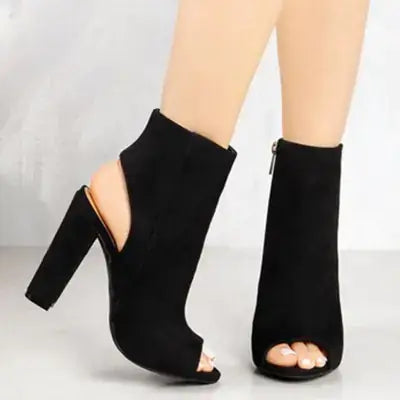 Trendy High Heel Peep Toe Ankle Boots for Women
