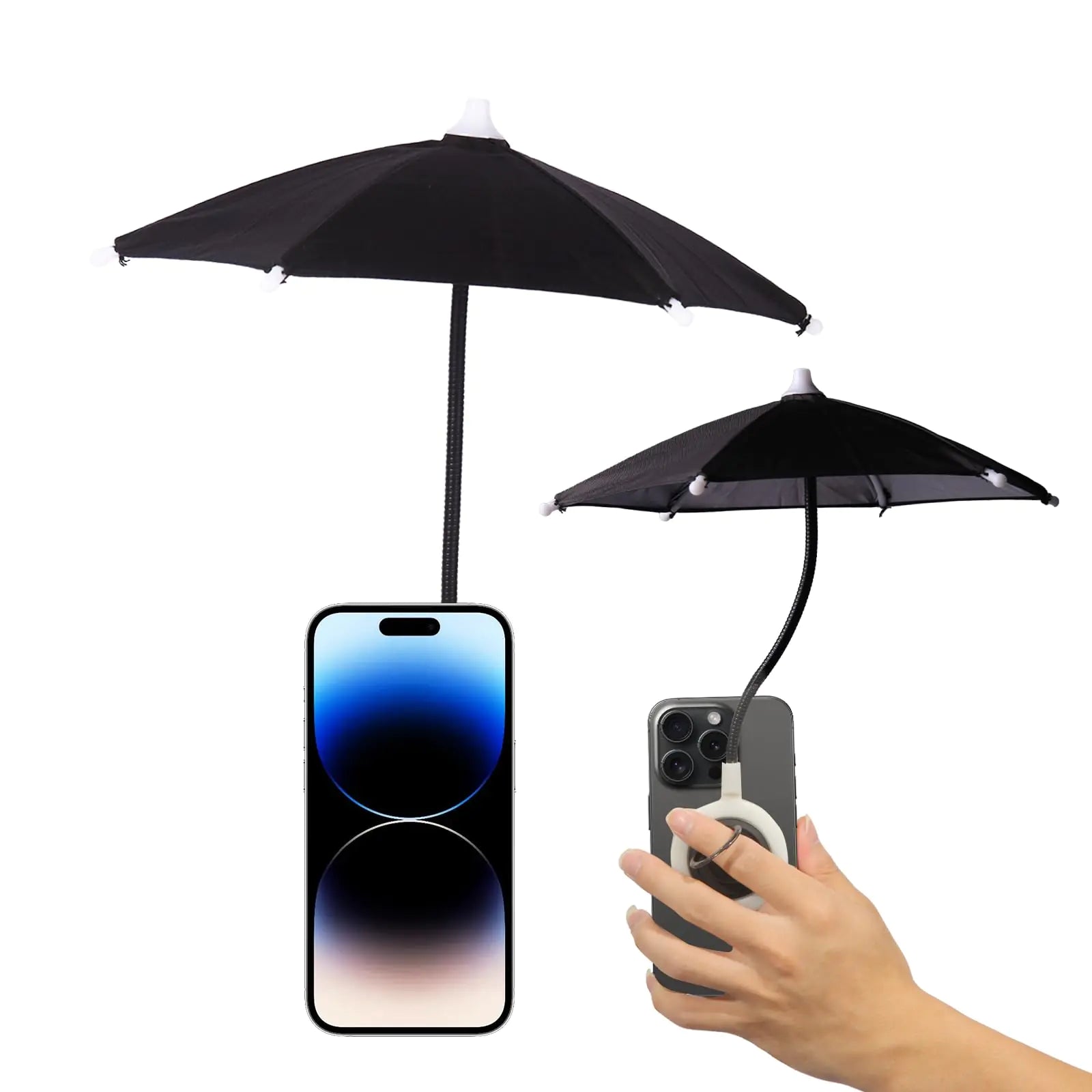 CxStarLiCU Magnetic Phone Umbrella For Sun Umbrella for iPhone 15 14 13 12 Pro Max Plus Smart Phone Sun Shade Shield with Bendable Design Against Outdoor Bright Sunlight Anti-Glare Anti-Reflect