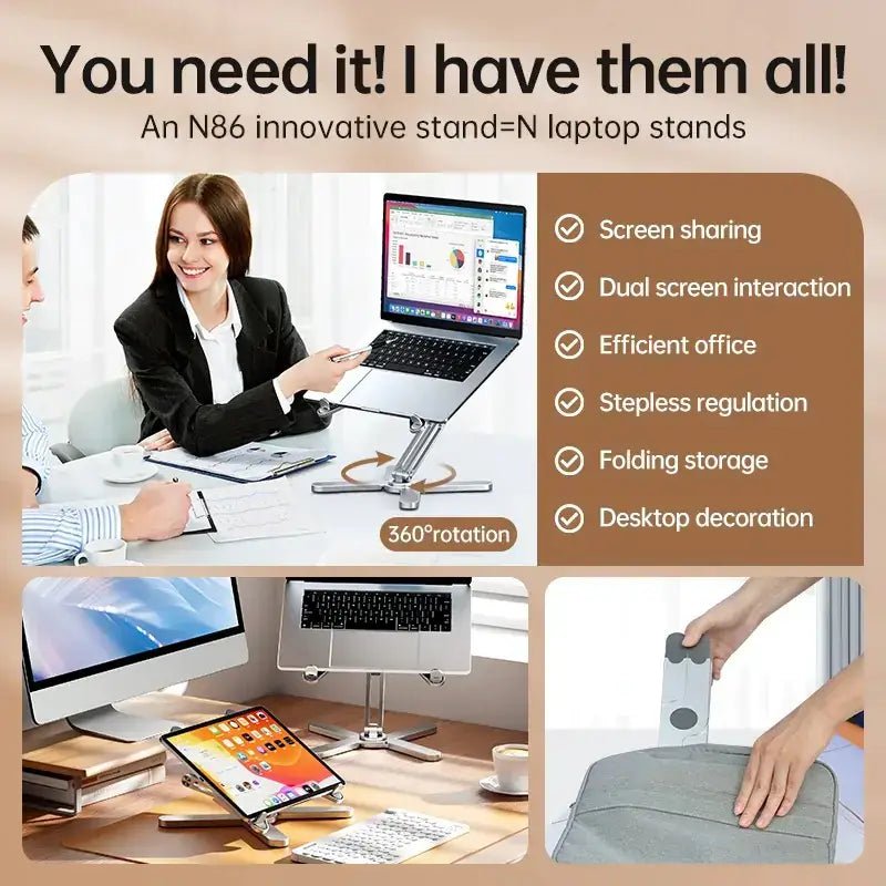 360 Rotating Aluminum Laptop Stand for MacBook