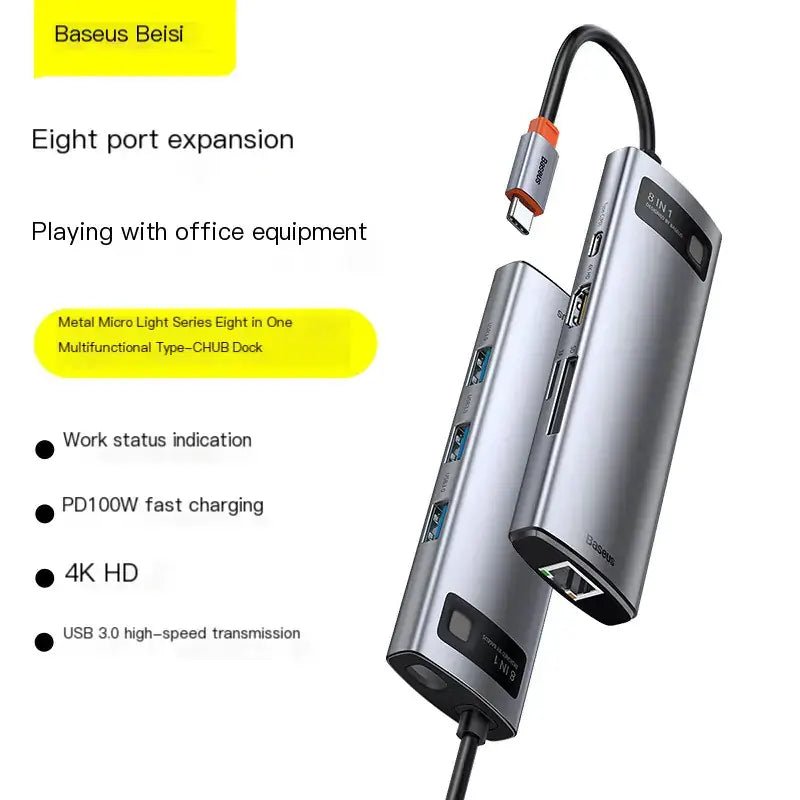 8-in-1 Type-C Hub | Baseus Metal Micro-light Series