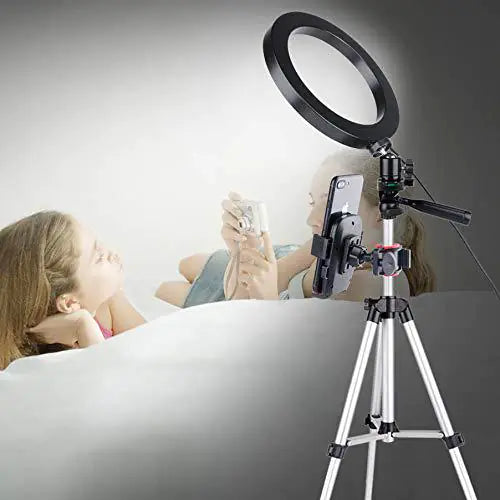 Adjustable 7.9-Inch LED Ring Light with Tripod
